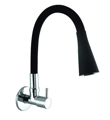 10X Sink Tap for Kitchen BL-9876 Flexible Neck Black Color Wall Mount